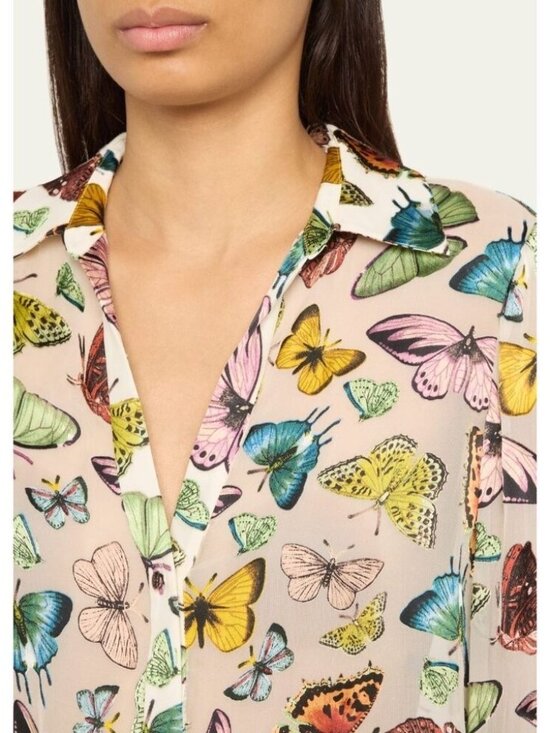Alice + Olivia Eloise Boundless Butterfly Silk-Blend Blouse Medium NWT $330 - Picture 5 of 14